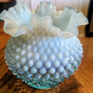 Blue Fenton Hobnail Glass Vase